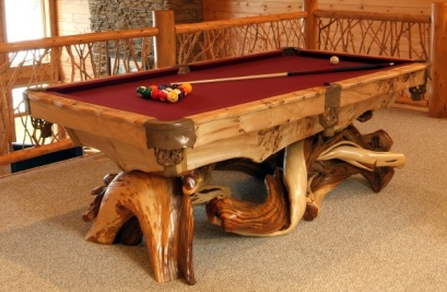 wooden billiard table